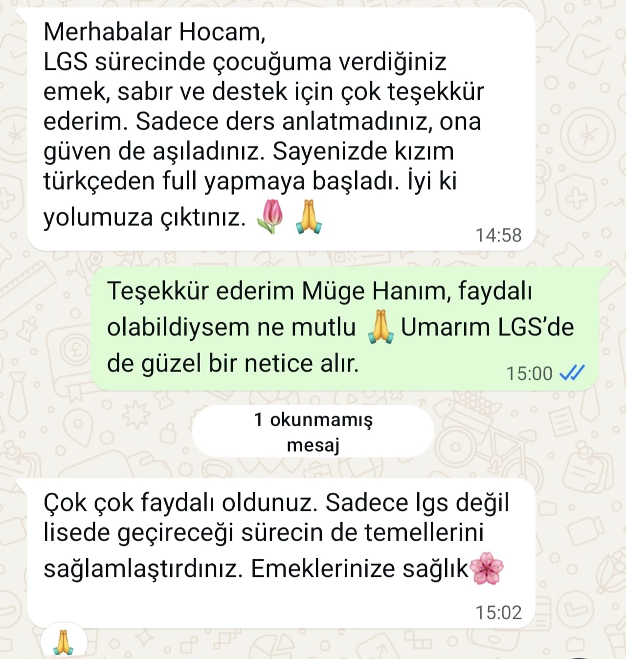 Geri bildirim ekran görüntüsü