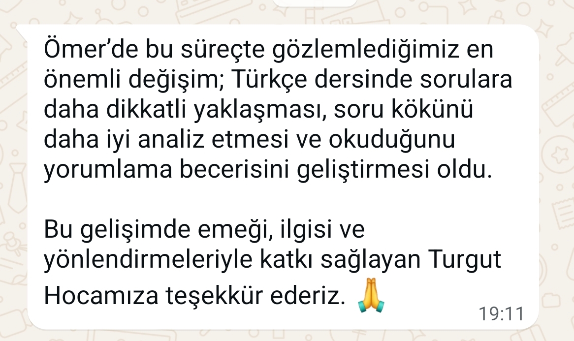 Geri bildirim ekran görüntüsü