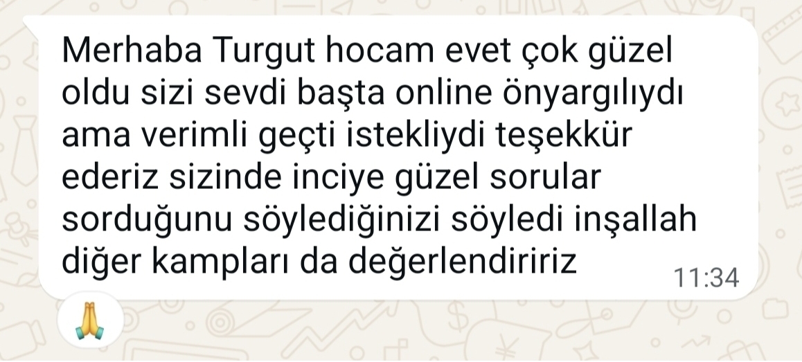Geri bildirim ekran görüntüsü