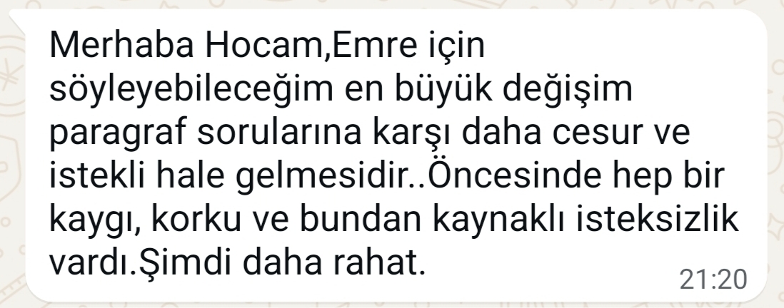 Geri bildirim ekran görüntüsü