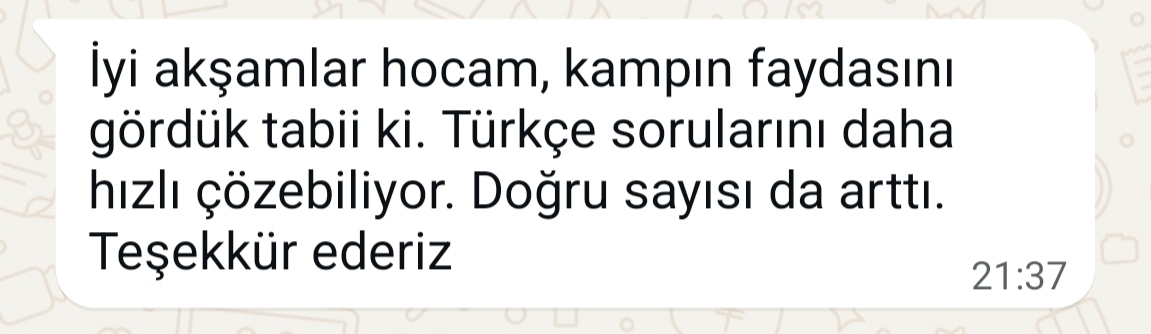 Geri bildirim ekran görüntüsü